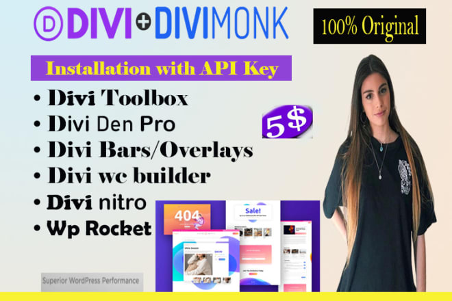 I will install wordpress premium divi theme,divi plugins lifetime updates