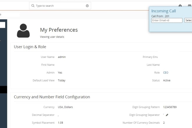 I will integrate asterisk freepbx issabel vitalpbx elastix with vtiger crm