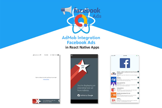 I will integrate google admob and facebook ads in your react native app