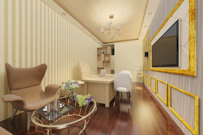 I will interior design your house or office using 3ds max