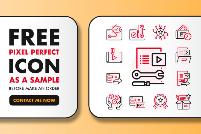 I will make custom pixel perfect line icons for web or mobile apps