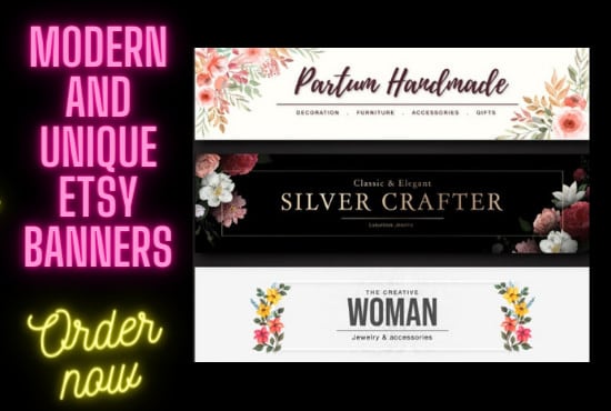 I will make modern and unique etsy banner or cover photo