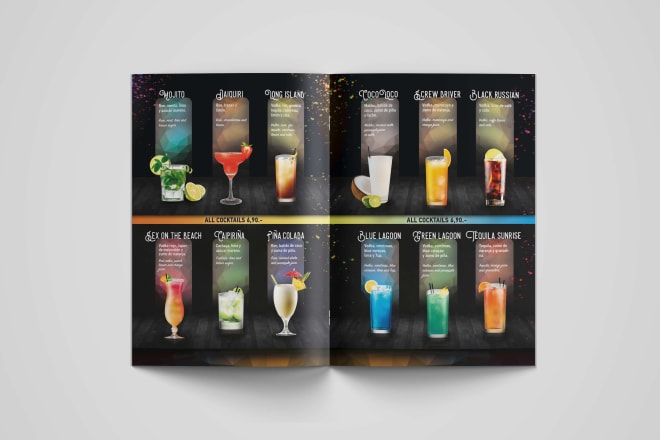I will make professional menu for your bar or restaurant