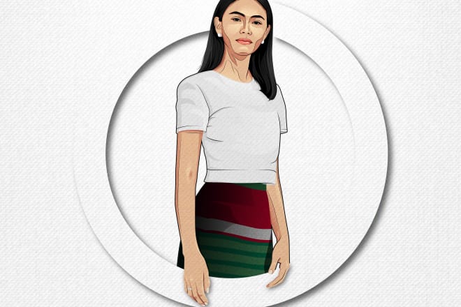 I will make vector art in simple style