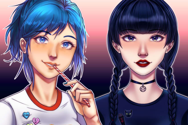 I will make you a semi realistic anime drawing