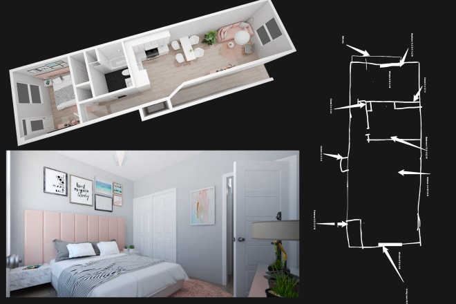 I will make your 3d floor plan fastest and best quality