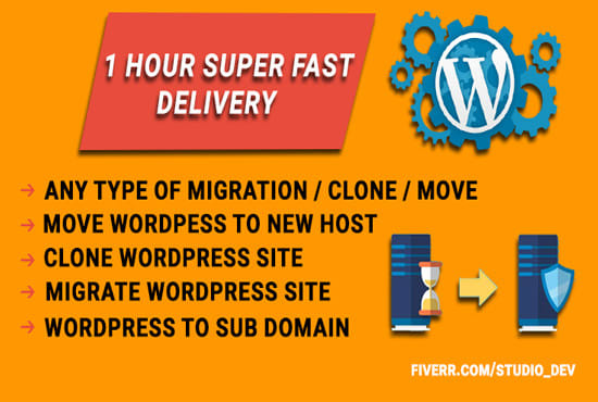 I will move wordpress website in 1 hour
