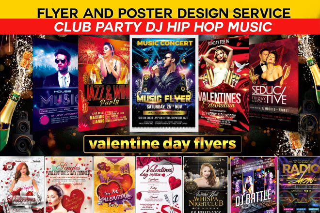 I will night club,music concert,party,dj,sports,birthday facebook valentine day flyer