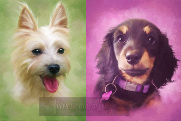 I will paint a dog portrait, cat portrait, or any pet