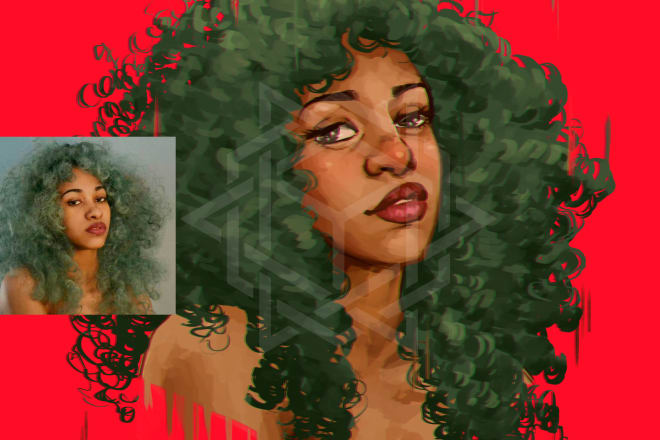 I will paint an artistic digital portrait