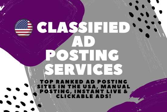 I will post ads on best classified ad posting sites in the USA