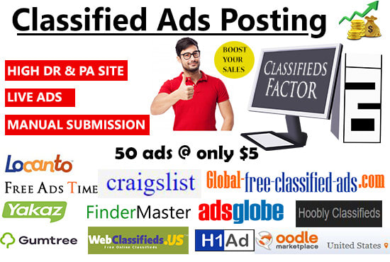 I will post free classified ads manually