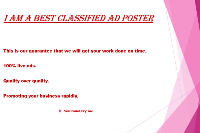 I will post free classified ads on best sites