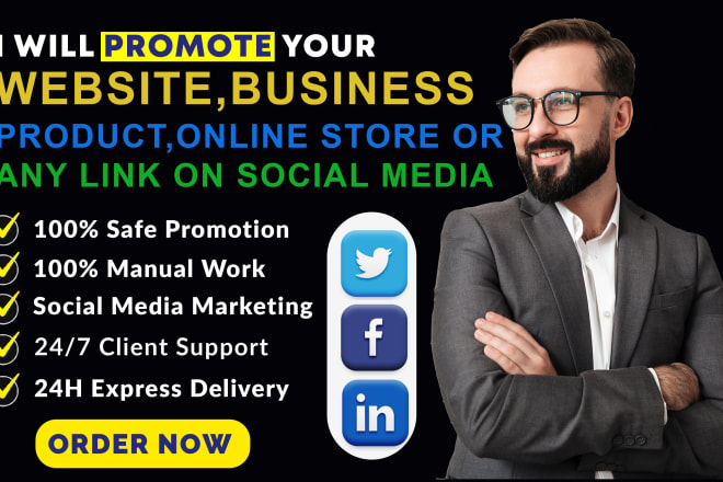 I will promote your website business store any link on social media