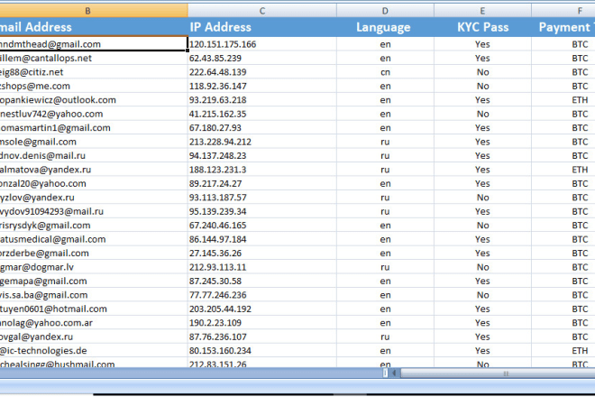 I will provide pure email database of crypto investors