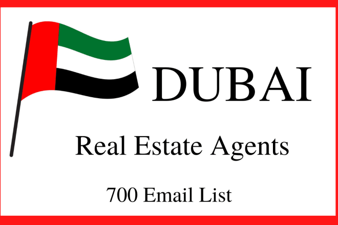 I will provide you a clean dubai real estate agents email list
