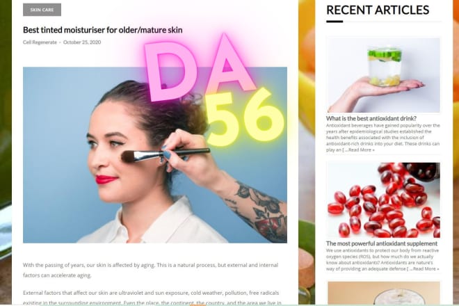 I will publish guest post on my da56 health,beauty blog, real organic traffic