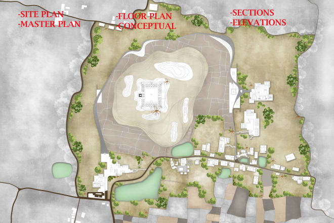 I will render unique architectural masterplan,elevation, section