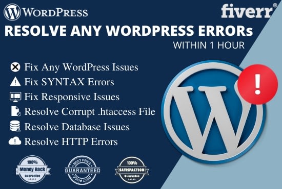 I will resolve wp issues, fix bugs or errors within 1 hour