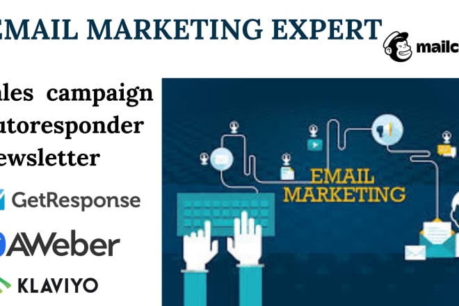 I will set up email campaign, newsletter on mailchimp, klaviyo, getresponse, aweber