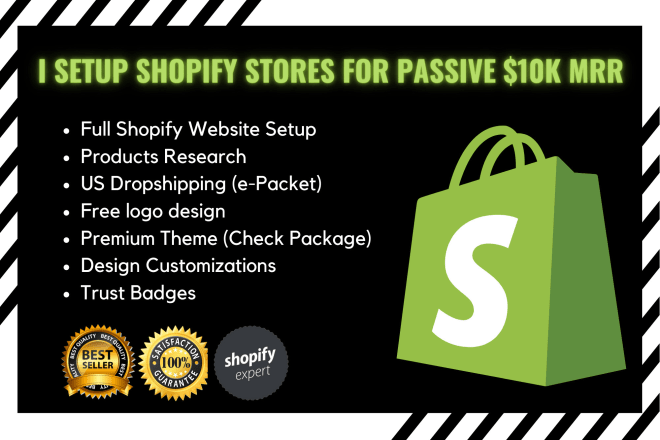 I will setup shopify stores for passive 10k MRR