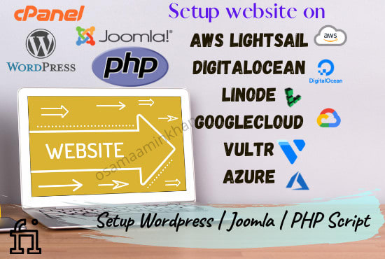 I will setup website on AWS, digitalocean, linode, googlecloud, vultr, and azure