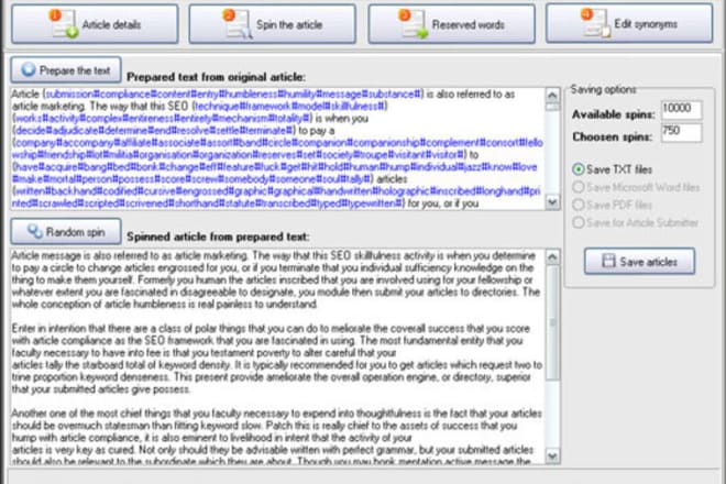 I will spin 500 word article