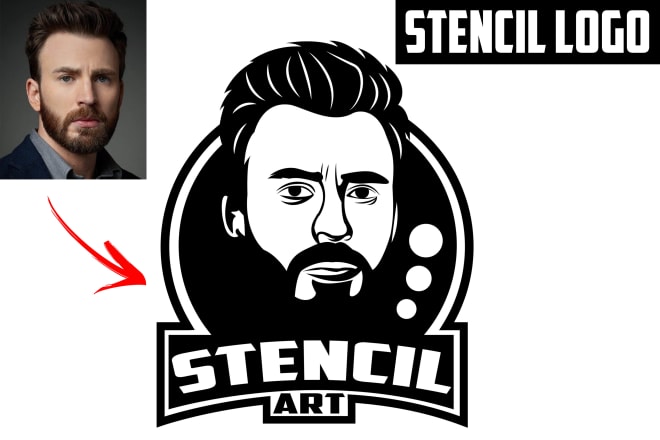 I will turn any image into a clean stencil art logo design
