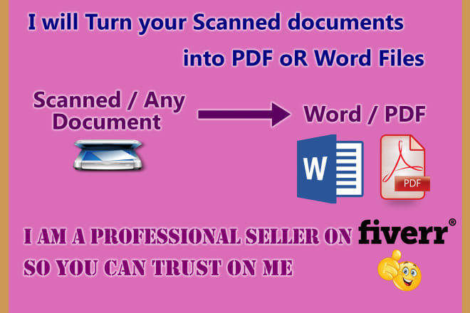 I will turn your scanned document into clean pdf, word, excel file