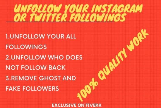 I will unfollow your instagram and twitter followings very fast