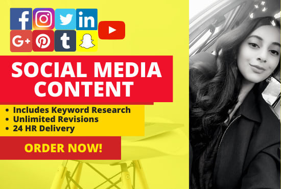 I will write any social media post, copy, content, caption for you
