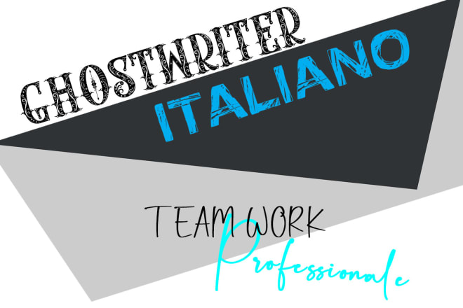 I will write ebook in italian for you, ghostwriter