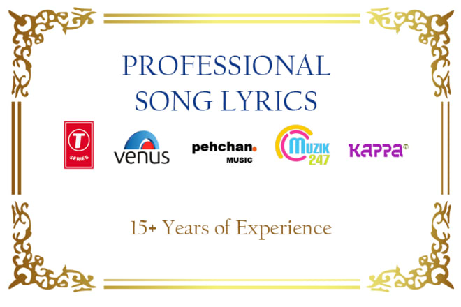 I will write professional hindi song lyrics under a deadline