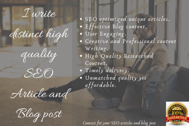 I will write SEO website content, articles, and blog posts for you