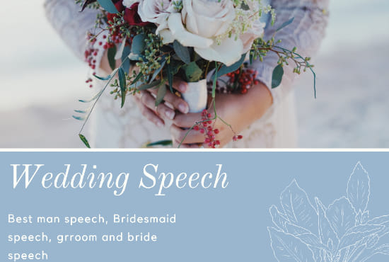 I will write wedding vows bridesmaid best man speech