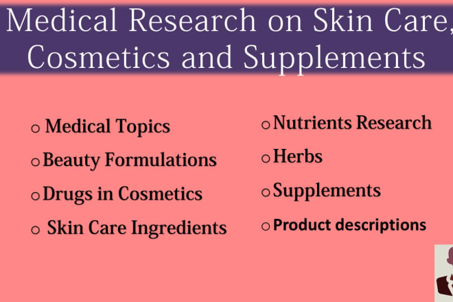 I will write well researched skincare, cosmetic, nutrition content