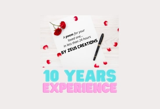 I will write you a poem for a loved one within 24 hours