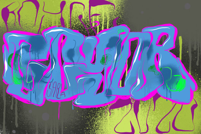 I will write your name or your best word in a fresh graffiti style
