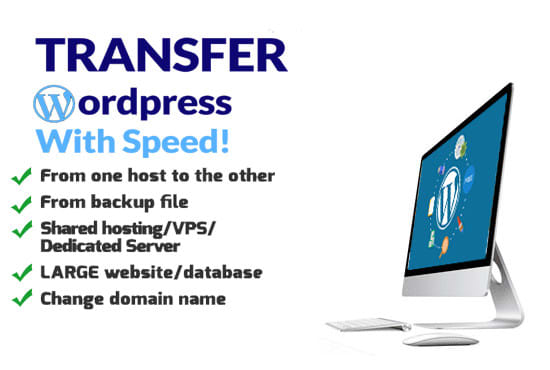 I will clone, migrate or transfer wordpress website to the new host