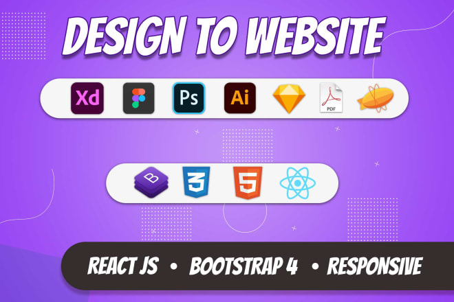 I will convert figma to html, psd to react js, xd to react, figma to react