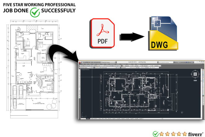 I will convert hand sketch or PDF to autocad file