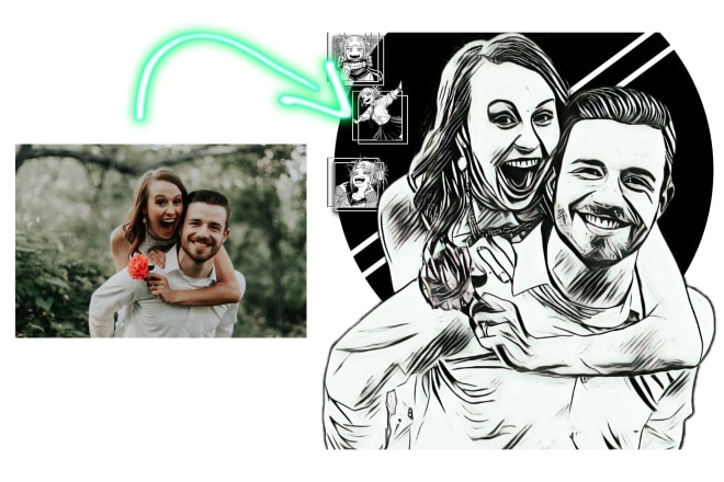 I will convert your photo amazing cartoon portrait