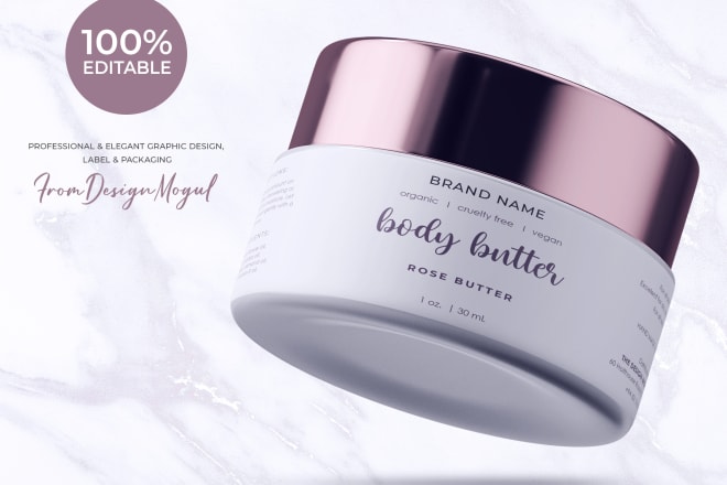 I will create a body butter or cream jar label design