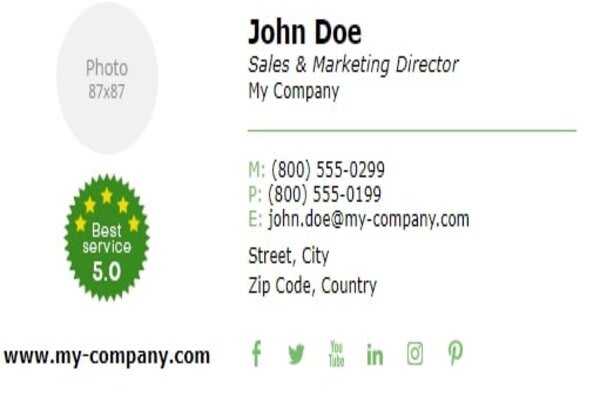 I will create a clickable HTML email signature