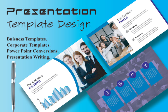 I will create a professional business powerpoint presentation template or design