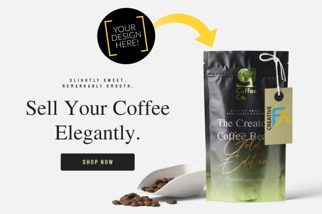 I will create coffee bag mockup product design