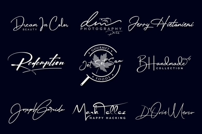 I will create custom handwritten, signature logo for you