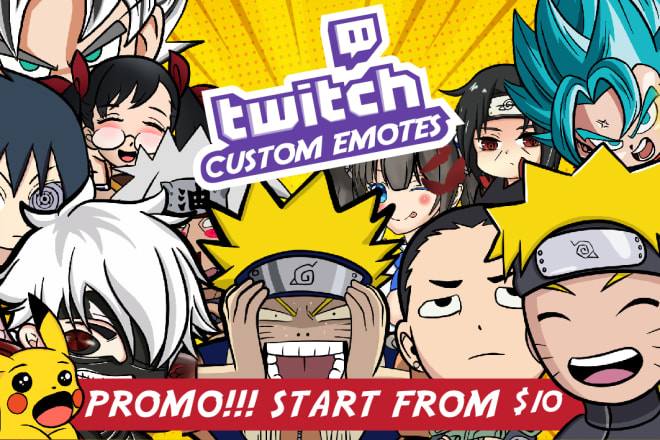 I will create exclusive anime twitch emotes and sub badges