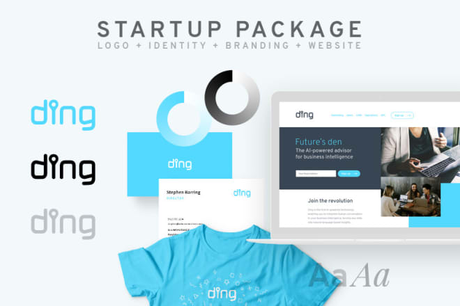 I will create logo and visual identity with landing page