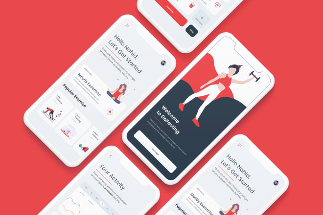 I will create mobile app UI design